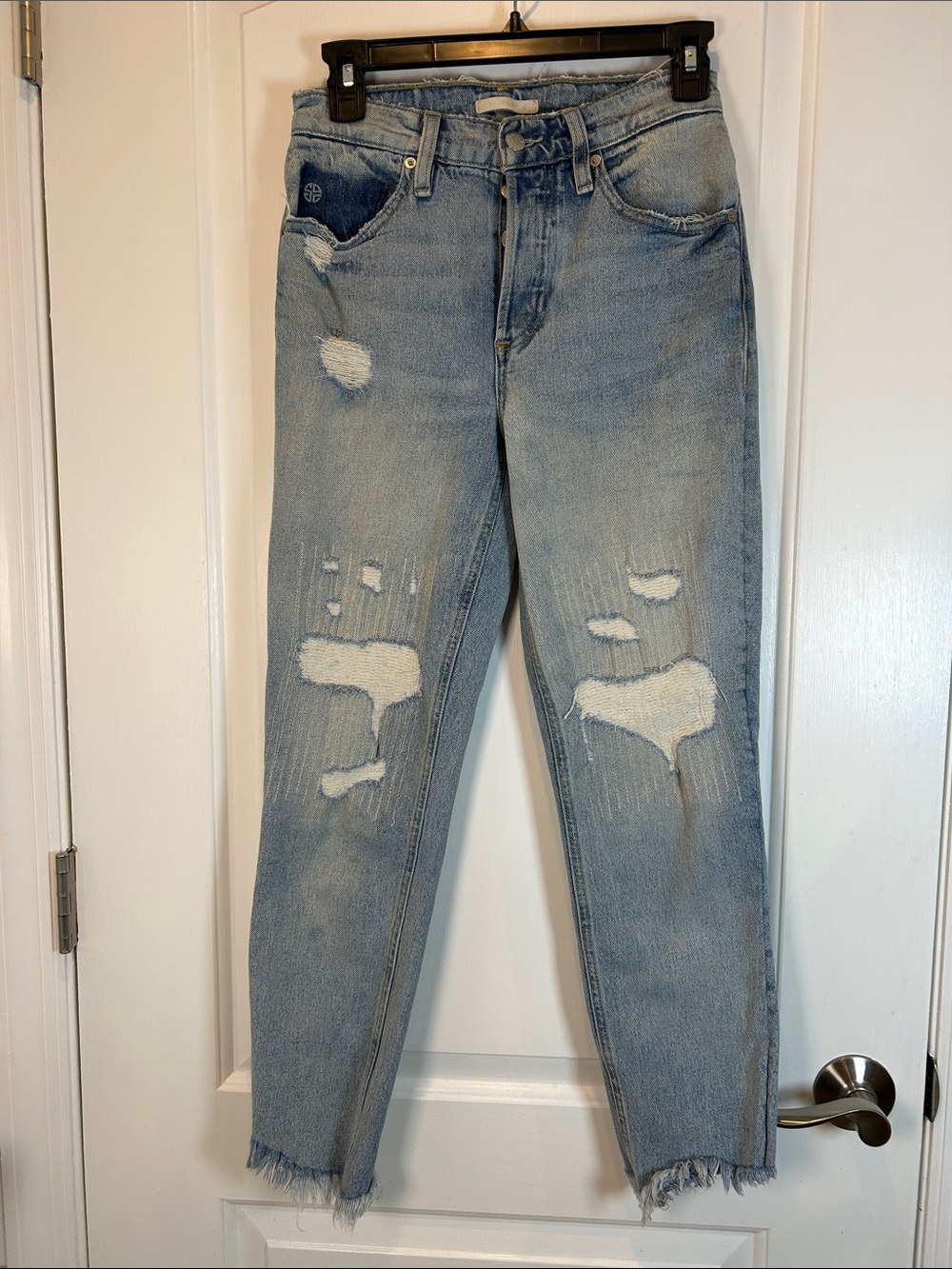 Socialite High Waisted Light Blue Distressed Women's Jeans size 25